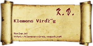 Klemens Virág névjegykártya